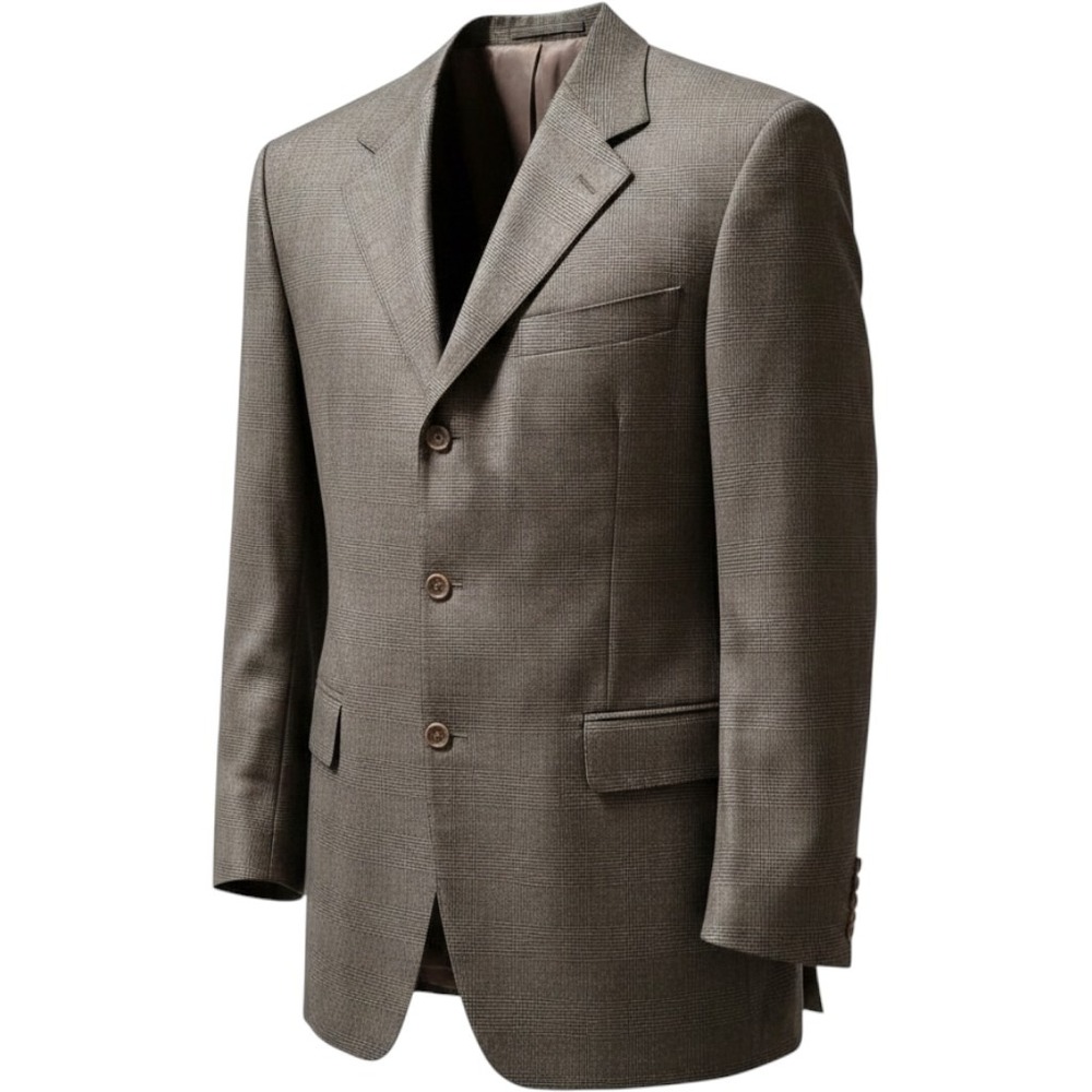 Canali Sport Coat Mens Brown Plaid Super 120s Wool Blazer Italy Academic Luxury